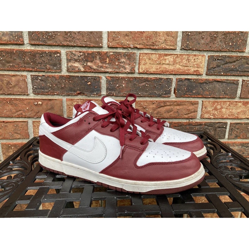 Rare Vintage Nike Dunk Low 2003 Team Red Burgundy White 624044-613 Size 13